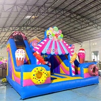 Château gonflable avec toboggan, combo de jeux gonflables pour enfants, idéal pour les fêtes à domicile ou en location dans le jardin