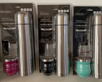 Offre Spéciale – Ensemble Thermos et Tasse à Yerba Maté en Acier Inoxydable en Forme de Gourde (140ml/190ml/500ml) – Emballage Blister – Amérique du Sud