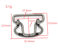 Cloxy 28mm Laiton Double Aiguille Boucle Arrière Bouton Réglable Boucle En Laiton Clinch Boucle Arrière pour Jeans Pantalon Gilet