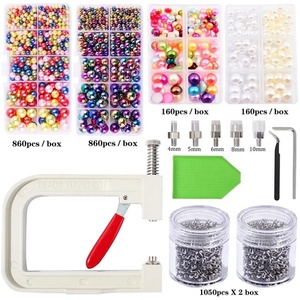 Oleeya Mixed Portable Pearl ABS Beads Beading Machine Round Imitation Set for <b>Clothes</b> Crafts Handwork DIY <b>Handmade</b> Jewelry - Product Image 1