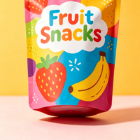 Op maat gemaakte bedrukte hersluitbare staande pouch zakken voor fruit snacks groothandel kleurrijke ritssluiting verpakking fabrikant