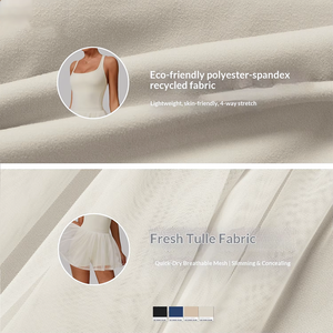 Robe de sport élégante dos nu une pièce pour femme, grande taille, avec short intégré, jupe plissée de tennis, séchage rapide et respirante – Meilleure vente - Product Image 3