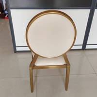 Chaise de banquet de mariage moderne, luxueuse, durable, empilable, à dossier rond, en métal blanc, pour événements en plein air, hôtels, cuisines et villas