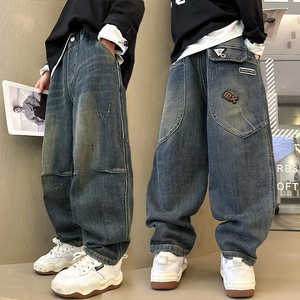 Nuevos Pantalones de Moda para Niños Primavera-Otoño 2025 - Jeans Casuales Holgados y Modernos para Niños Mayores - Product Image 4