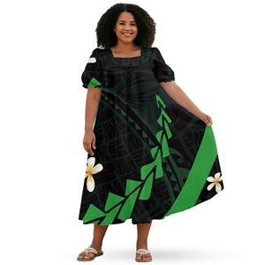 Tenues assorties pour la <span class=keywords><strong>famille</strong></span>, tendance et élégantes, de style polynésien tropical vert et noir, vêtements assortis pour les fêtes, personnalisables pour la <span class=keywords><strong>famille</strong></span> - Product Image 2