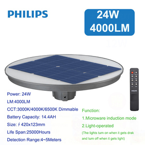Lámpara <span class=keywords><strong>Solar</strong></span> LED con Sensor <span class=keywords><strong>Philips</strong></span> BPC010, Lámpara de Jardín, Microondas, Iluminación Exterior para Paisajes, Villas, Farola de Poste Alto - Product Image 5