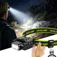 Mini Linterna LED con Sensor de Movimiento, Luz para Gorra con Clip, 90 °   Linterna Frontal Recargable Tipo-C Ajustable para Correr, Pescar y Trabajar