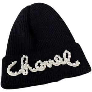 Women's Pearl Knitted <b>Hat</b> Winter Warm Stretchable Ear-Covering Beanie Black White <b>Khaki</b> Royal Blue Beige Pink Purple Dark Gray - Product Image 5