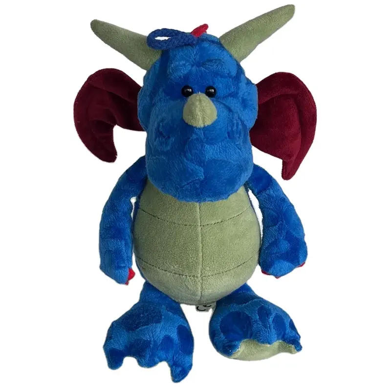 Tamanho personalizado Cor Stuffed Animal Brinquedo De Pelúcia Dragão Azul Bonito Com Asas E Chifres Brinquedos Bedtime Dinossauro De Pelúcia