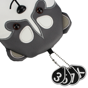 Joli animal de dessin animé Husky #1 #<span class=keywords><strong>3</strong></span> #<span class=keywords><strong>5</strong></span> #7 <span class=keywords><strong>bois</strong></span> en cuir PU anti-poussière pilote de couvre-chef de <span class=keywords><strong>golf</strong></span> personnalisé - Product Image 2