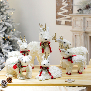 Decorazioni Natalizie in Schiuma Vendute Direttamente dalla Fabbrica, Graziosi Cuccioli <span class=keywords><strong>di</strong></span> Renna Bianchi in Piedi, Regali Natalizi - Product Image 1