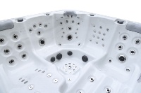 Jacuzzi de Exterior para 5 Personas en Oferta, Bañera de Hidromasaje con Chorro de Aire y Dos Reposabrazos para Jardín