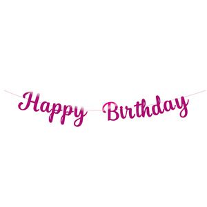 Happy Birthday <b>Banner</b> Gold Silver Rose Gold Blue Pink Triangular Foil Stamped Party Decorations Birthday Elegant Durable - Product Image 4