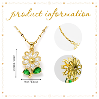 Breloques florales rotatives pour collier anti-stress, pendentifs en zircon cubique en forme de fleur rotative pour collier anti-stress Saint-Valentin