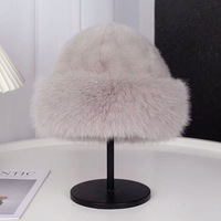 Chapeau seau en velours super doux pour femme, imitation fourrure de lapin, mode automne-hiver