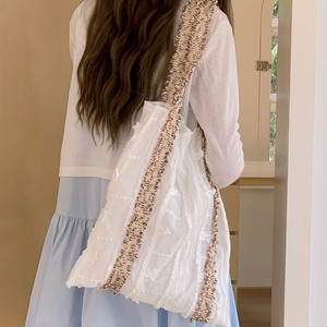 Floral Ribbon Textured Canvas Shoulder <b>Bag</b> Vertical Square Portable Everyday Outfits Polyester M8974 - Product Image 3