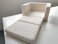 Teddy-Stoff, Extra Breites Cabrio-Sofa zu Lounger – Gemütliche 2-in-1 Flip-Open Couch/Schlafsofa für Kinder,