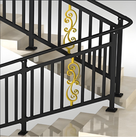 Rampe d'escalier moderne pour villa, garde-corps de sécurité thermolaqué pour appartement intérieur, loft, maison à niveaux superposés et usage en duplex ou grenier