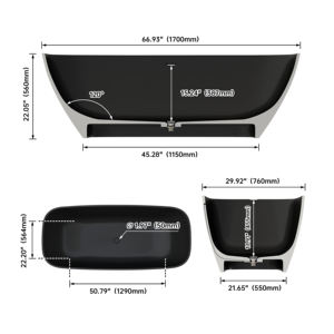 Maydon อ่างแช่แบบตั้งอิสระที่ทันสมัยพื้นผิวแข็งอ่างอาบน้ำทรงวงรีสำหรับห้องน้ำที่มีสไตล์การออกแบบหินเทียมประเภทผลิตภัณฑ์ - Product Image 6