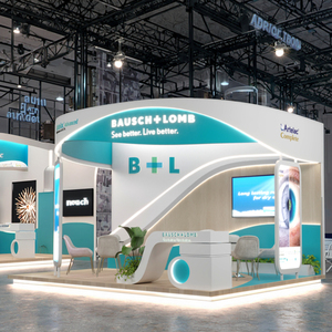 Đơn Giản Hiện Đại Tùy Chỉnh Thiết Kế Mới Bằng Gỗ Gian Hàng Triển Lãm 20*20 Vẻ Đẹp Hiển Thị Hiển Thị 10X20 Ánh Sáng Hộp Kệ Triển Lãm Thương Mại Gian Hàng - Product Image 3