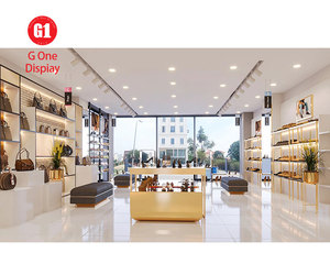 Vitrina de Exhibición de Zapatos de Madera de Lujo, Vitrina de Vidrio para Bolsos, Muebles Modernos para Exhibición de Zapatos en Tiendas - Product Image 2