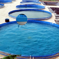 Réservoirs d'aquaculture modernes, bacs à poissons galvanisés pour l'élevage de poissons et de crevettes avec système d'aération
