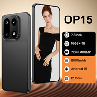 Téléphones portables 5G mondiaux OP 15 16G+1TB Android 15 Écran 7,3 pouces Charge rapide Processeur Decacore Longue autonomie Expédition rapide