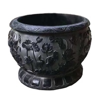 Quyang desain batu taman, pot bunga kecil desain berdiri dengan pot bunga