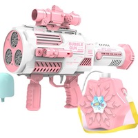 Máquina de Burbujas de Plástico para Niños, Pistola de Burbujas Espacial Gatling Recargable, Totalmente Automática, para Niños y Niñas