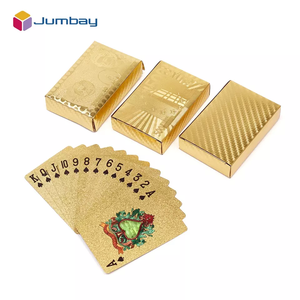 Logo personnalisé luxe métal PVC étanche 24K 999.9 feuille d'or plaqué 100% plastique estampage <span class=keywords><strong>cartes</strong></span> à jouer avec boîte - Product Image 5