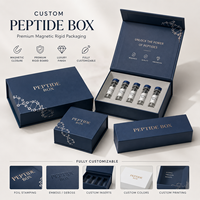 Boîte d'emballage personnalisée pour flacons d'huiles essentielles, en carton rigide magnétique, pour peptides et cosmétiques, flacons de 3 ml/5 ml, avec insert en EVA