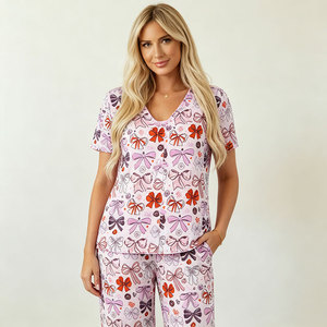 Holiday Pajamas <b>for</b> Women Cotton Bamboo <b>Knit</b> Christmas Sleepwear Set Women's Night Suits pj sets <b>for</b> women Holiday Lounge Set - Product Image 1