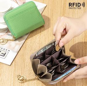 New Genuine Cowhide Short <b>Coin</b> <b>Purse</b>, Japanese and Korean Girl RFID Small <b>Purse</b>, Mini Multifunctional Wallet for Women - Product Image 3