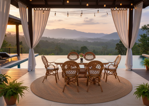 Cómodo Juego de Comedor de Diseño Asiático con Mesa Larga de Indonesia para Interiores de Casa, Hotel o Apartamento - Product Image 5