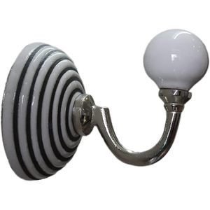 Hand-Painted Black & White Ceramic Wall Hook Hanger Stylish Key Clothes Holder <b>Bath</b> Towel <b>Bath</b> Towel Hook Beautiful Wall <b>Storage</b> - Product Image 2