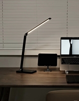 Support de chargeur sans fil moderne, lampe de bureau LED, fonctionne sur batterie, commande tactile intelligente DC, flexible, simple, en aluminium, écologique