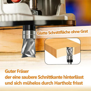 <span class=keywords><strong>Fraise</strong></span> à rainurer à compression, tige <span class=keywords><strong>de</strong></span> 8 mm, motif en spirale, <span class=keywords><strong>fraise</strong></span> à rainurer pour le travail du bois CNC, bordure - Product Image 3