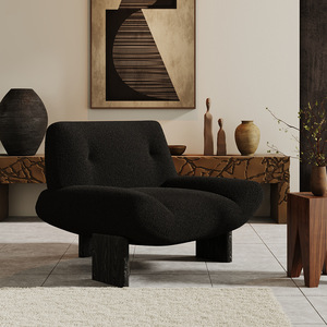 Sillón Individual de Estilo Vintage, Madera de Fresno, Respaldo Alto, Silla para Sala de Estar - Product Image 3