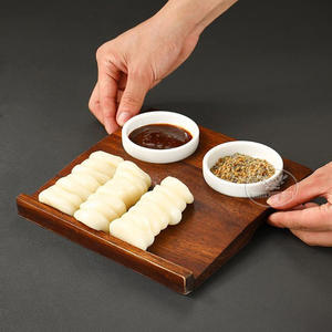 Plateau de dégustation personnalisé en bois de Sapele et Noyer pour café, thé et boissons, avec support à vin et 2 ou 3 tasses - Product Image 3