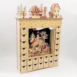 10 scène <span class=keywords><strong>de</strong></span> <span class=keywords><strong>Village</strong></span> <span class=keywords><strong>de</strong></span> noë<span class=keywords><strong>l</strong></span> avec Led, découpée au Laser, en <span class=keywords><strong>bois</strong></span>, paysage <span class=keywords><strong>de</strong></span> noë<span class=keywords><strong>l</strong></span>, <span class=keywords><strong>calendrier</strong></span> d'entrée - Product Image 1