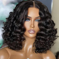 Peluca de Cabello Humano Brasileño al por Mayor con Encaje Frontal, Peluca de Cabello Virgen con Ondas Sueltas para Mujeres Negras, Peluca con Encaje Pre-Arrancado y Cabello de Bebé