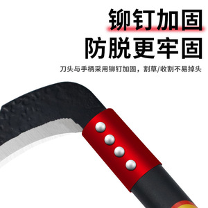 Outdoor Agricultural <b>Weeding</b> <b>Tool</b> Manganese Steel Sickle Corn Harvesting Ultra-Sharp Grass Cutting Leek Sickle Braided Bag - Product Image 4