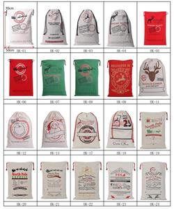 High <strong>King</strong> Factory Wholesale Eco Friendly Cotton Canvas <strong>Xmas</strong> Large Drawstring Santa Sacks Gift Bags 50x70cm - Product Image 5