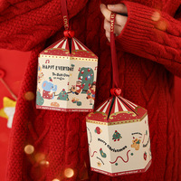 Sac cadeau de Noël Boîte à pommes pour les faveurs de fête du réveillon de Noël Chocolat Bonbons Biscuits Emballage Décoration de vacances Emballage cadeau