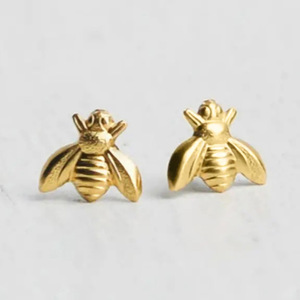 Orecchini a Perno a Forma di Ape per Donne, Accessori per Orecchie Semplici e Carini per Uso Quotidiano - Product Image 1