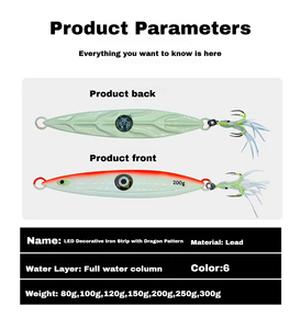 <span class=keywords><strong>Leurre</strong></span> en forme de couteau pour la pêche en <span class=keywords><strong>mer</strong></span> en bateau, type Saury, avec lumière luminescente puissante et effet de flash amélioré - Product Image 6