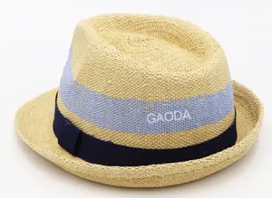 Bán Buôn Tùy Chỉnh Phương Tây Phong Cách Hỗn Hợp Màu Sắc Dệt Giấy Fedora Hat Con Giấy Rơm Jazz Hat