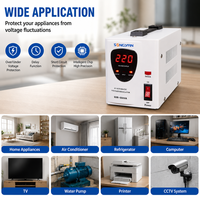 Stabilisateur domestique 220V monophasé 50/60HZ 500VA avec affichage LED, protection contre les surcharges, stabilisateur de tension automatique pour climatiseur