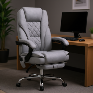 Sedia da ufficio con massaggio reclinabile e sedia per Computer con poggiapiedi regolabile - Product Image 2