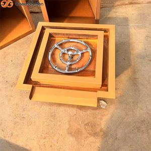 Bol à feu et à eau en acier Corten personnalisable - Écologique, autoportant, pour extérieur, couleur rouille, 50000-74999 BTU - Product Image 2